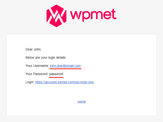 This image has an empty alt attribute; its file name is wpmet-email-login-details.png