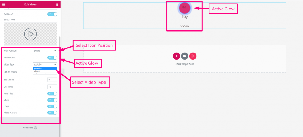 Selecting Icon Position