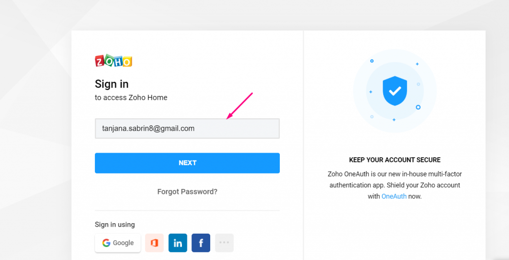 Get API authentication token for WordPress Zoho crm integration 