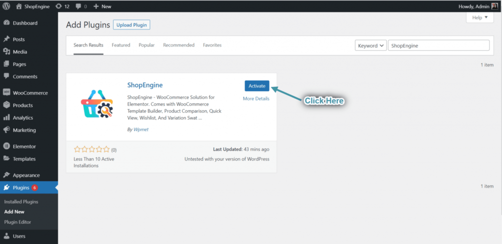 Activer ShopEngine gratuitement